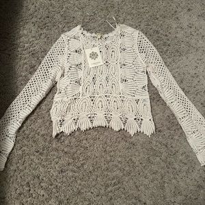 NWT White Lace Long Sleeve Shirt